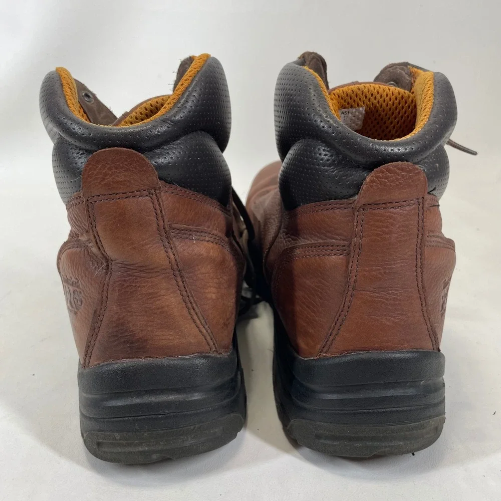 Timberland PRO 24097 Mens Brown Leather Work Boots Oil Slip Resistant Size 15 M